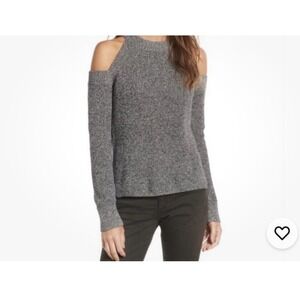 Rag & Bone Dana Marled Knit Gray Cold Shoulder sweater Size S